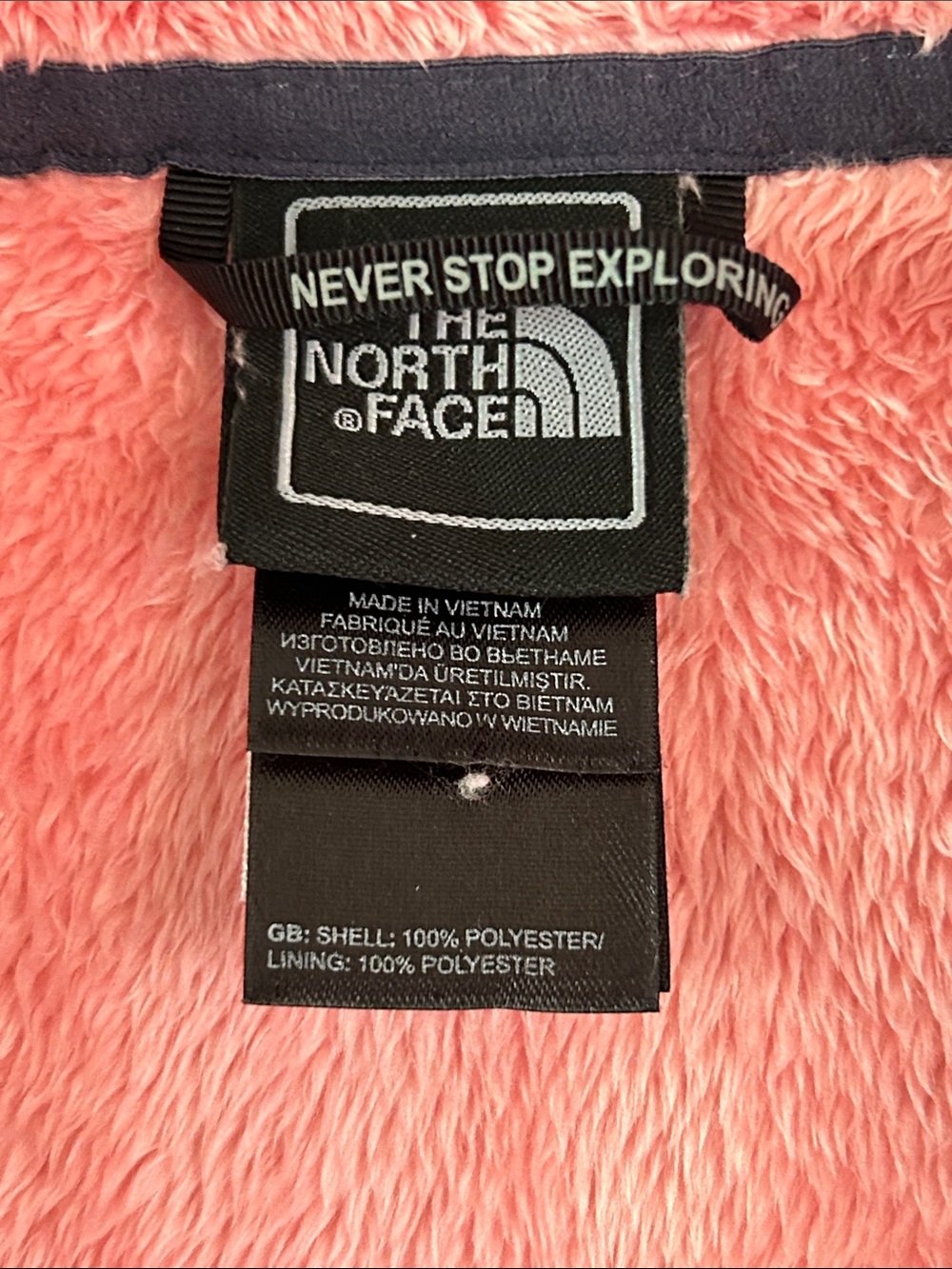 The North Face Pink/Peach Fleece Full Zip Jacket - Picture 6 of 7